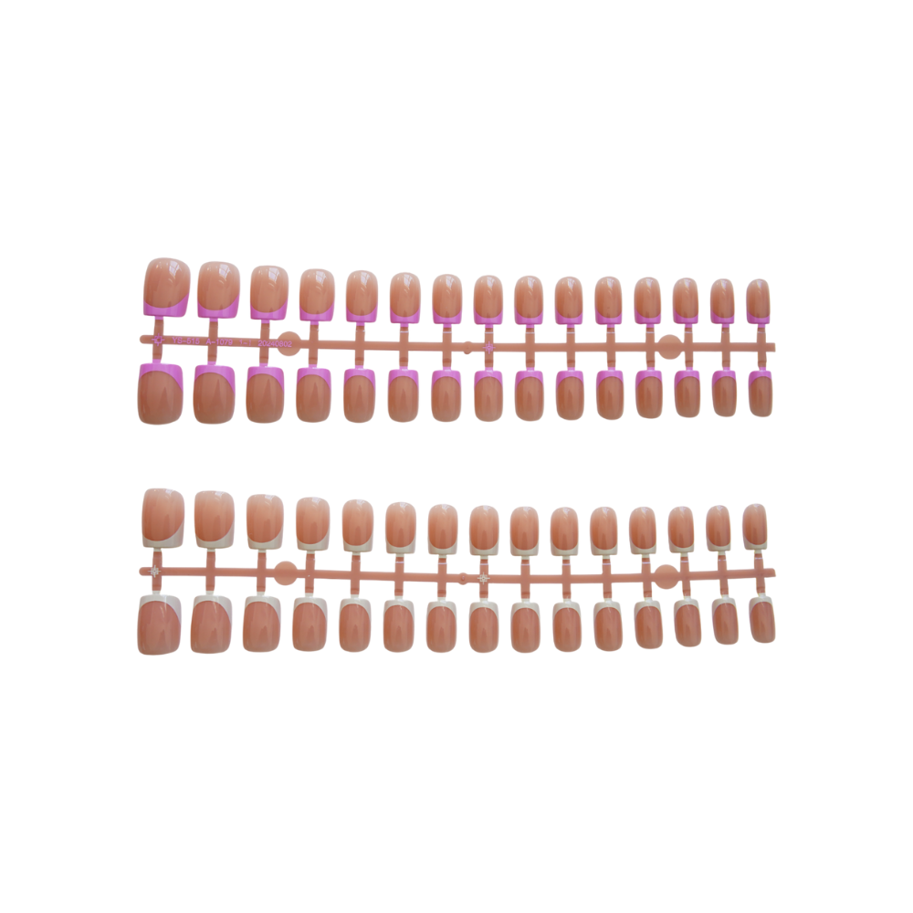 Lilac + Cream French Tips